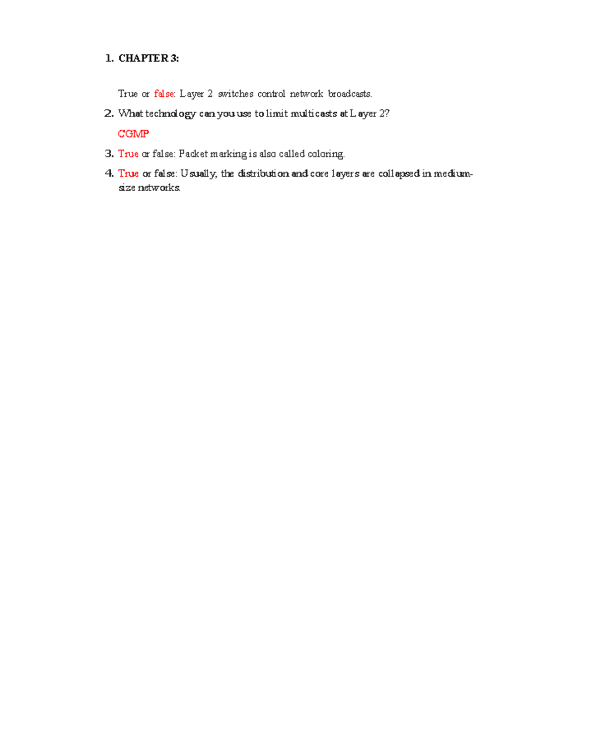 Ch 7 part 1 - practice question for test - CNET 311 - 1. CHAPTER 3 ...