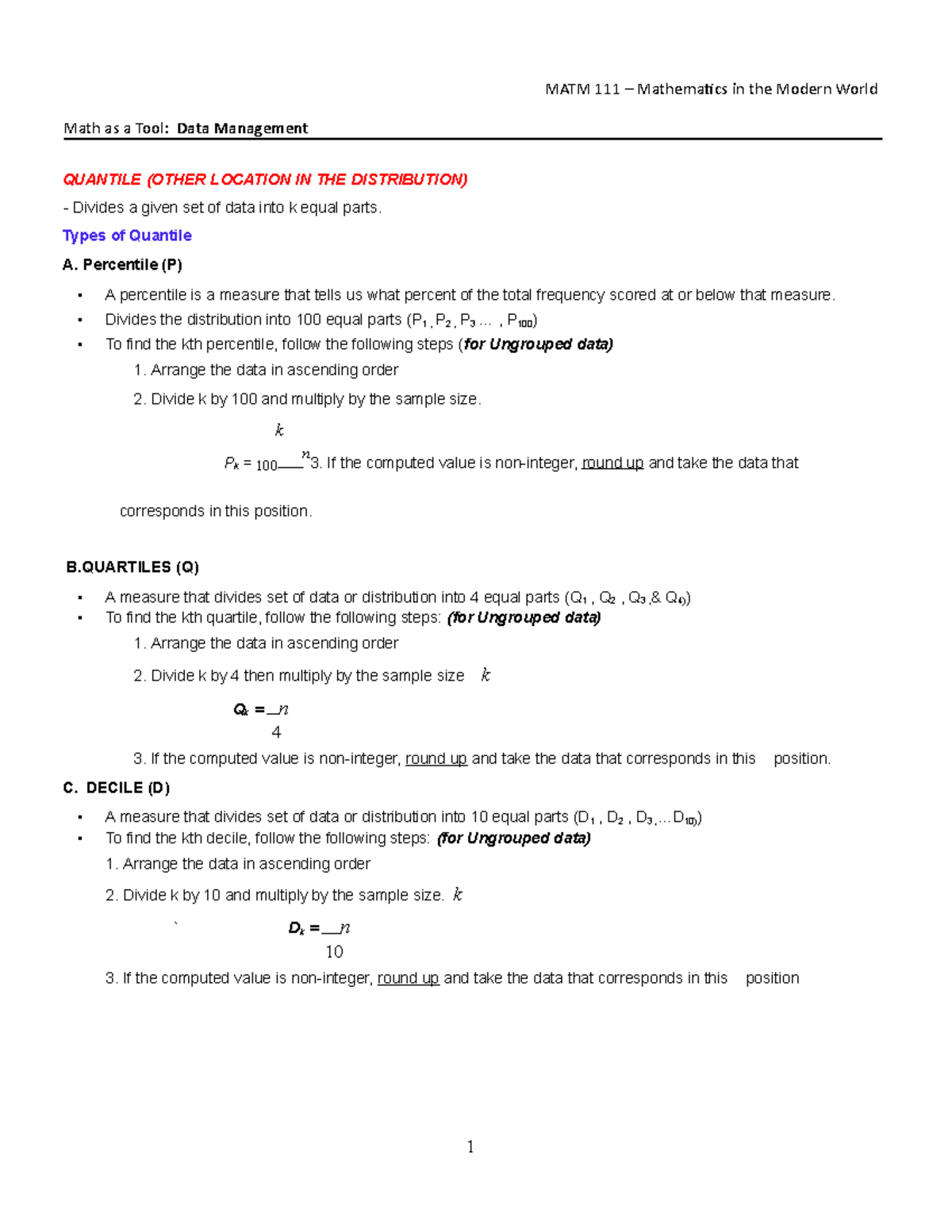 MATH Lesson WEEK 7 AND 8 - MATM 111 – Mathematics in the Modern World ...