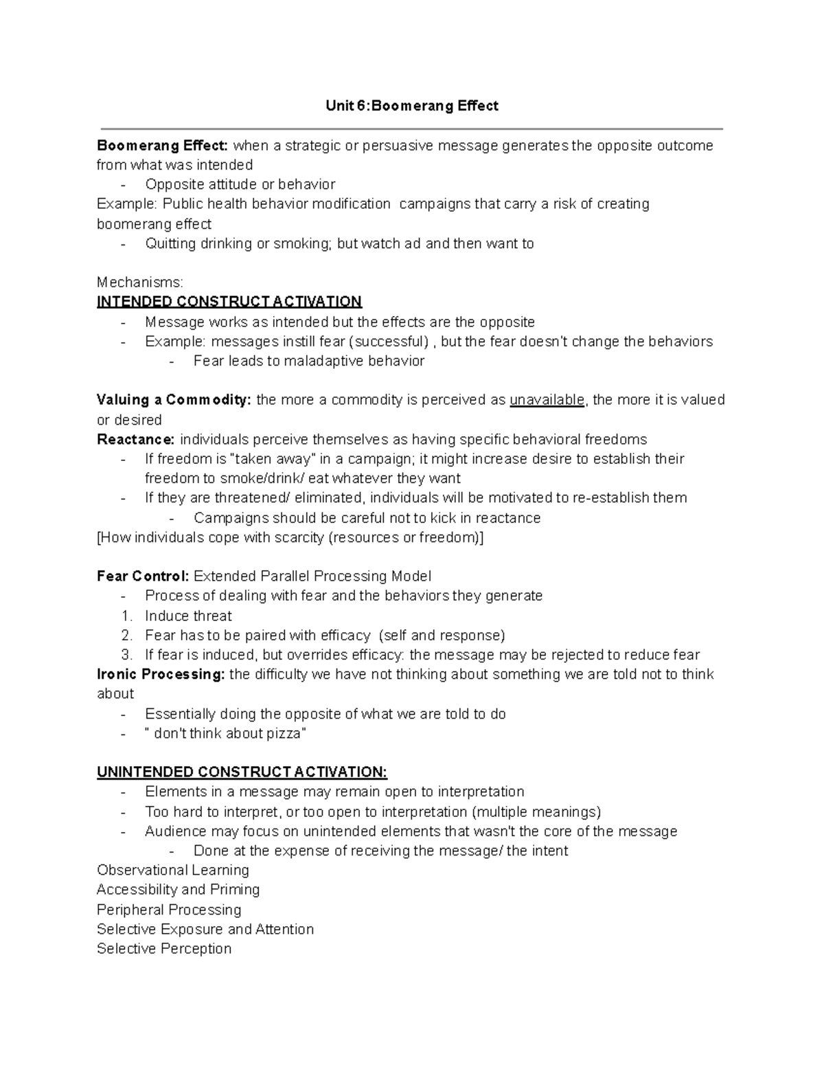Unit 6 Boomerang Effect Unit 6Boomerang Effect Boomerang Effect