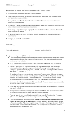 ORH1600 - UQAM - Introduction à La Gestion Des Ressources Humaines ...