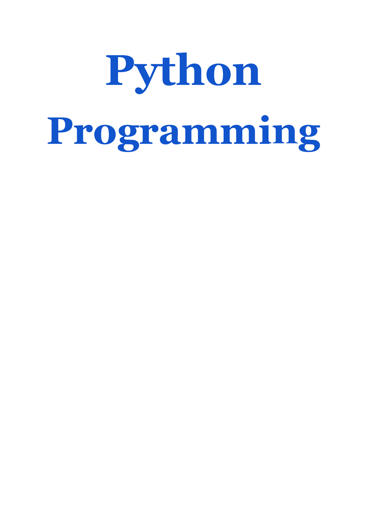 Pyhton online notes - Python Programming This pdf is only designed for ...