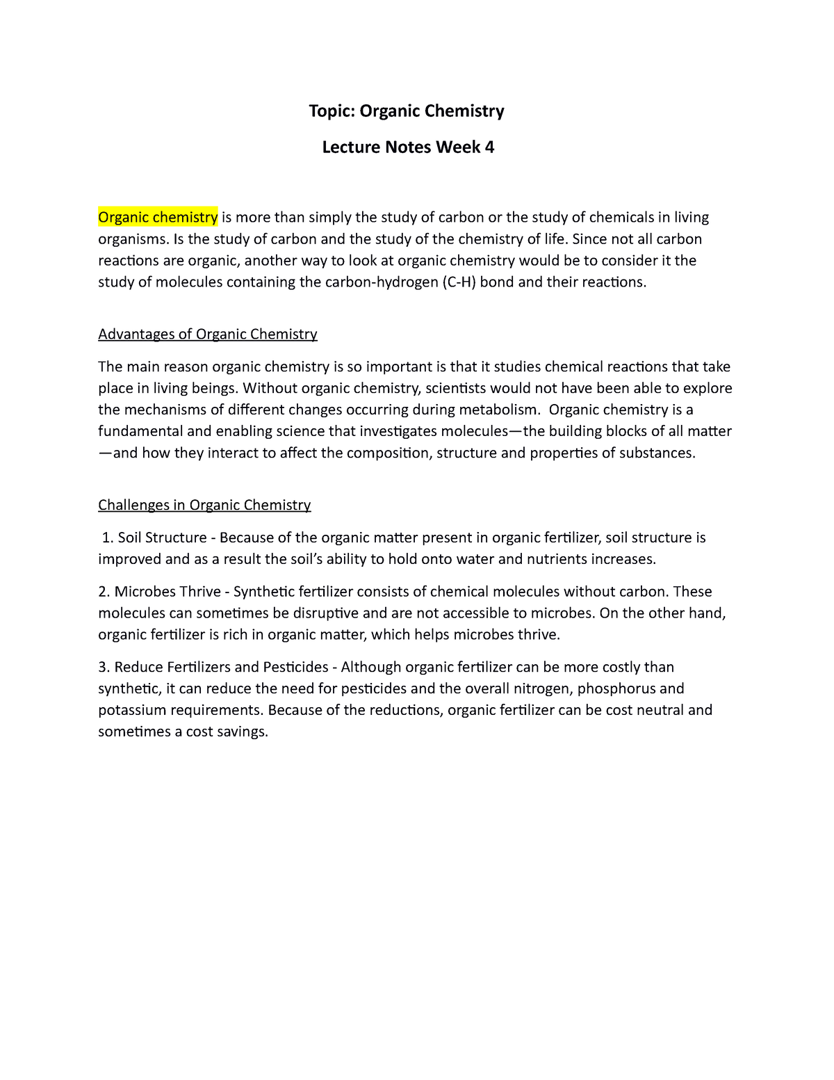 Organic Chemistry 2 - Topic: Organic Chemistry Lecture Notes Week 4 ...