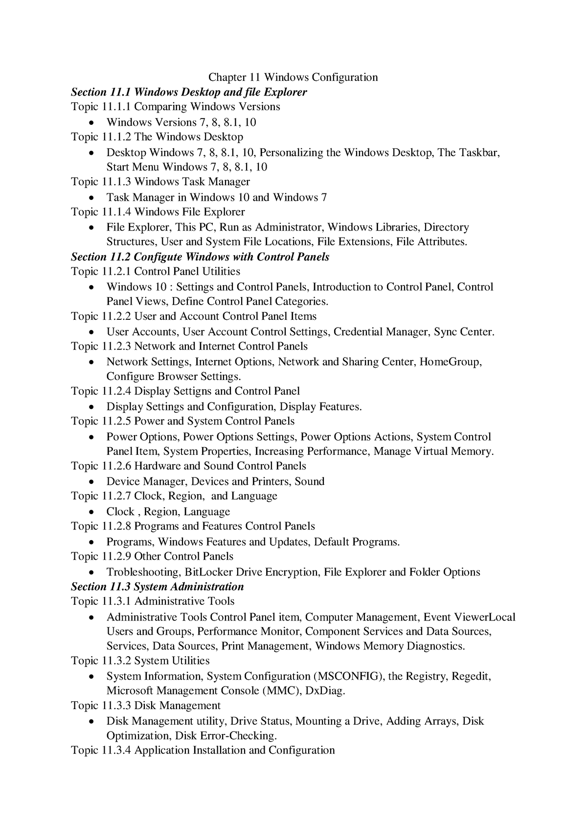 NETACAD CHAPTER 11 - Chapter 11 Windows Configuration Section 11 ...