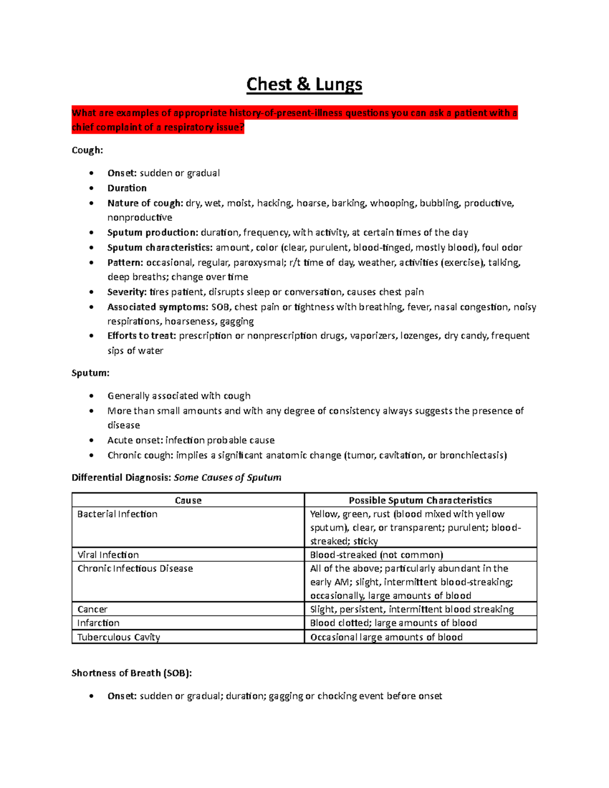 Exam 2 Key Points - Exam 2 study guide for advanced health assessment ...