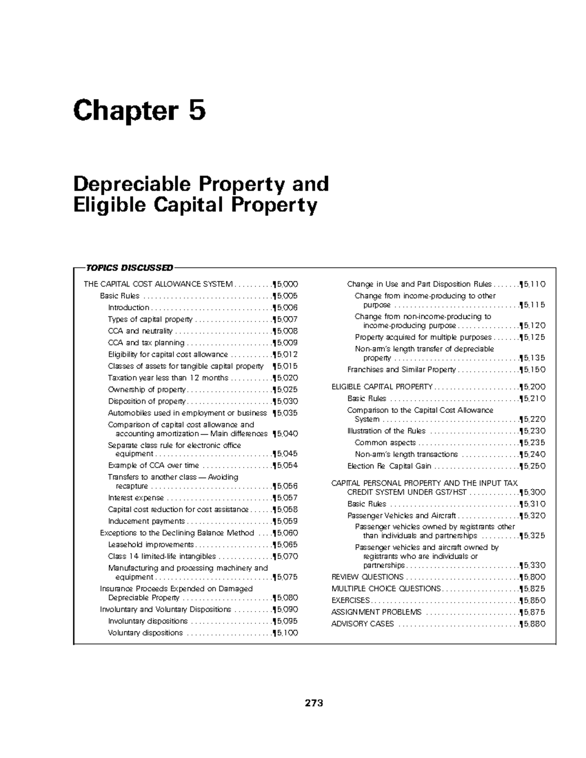 Chapter 05pdf - Practice Material - Chapter 5 Depreciable Property And ...