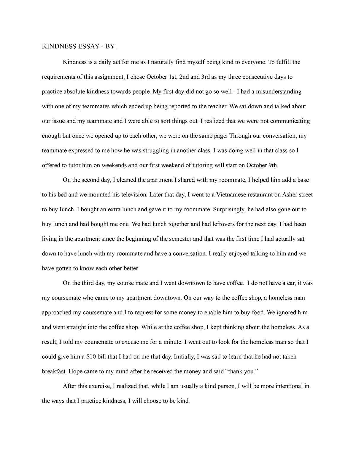 kindness disappearing essay