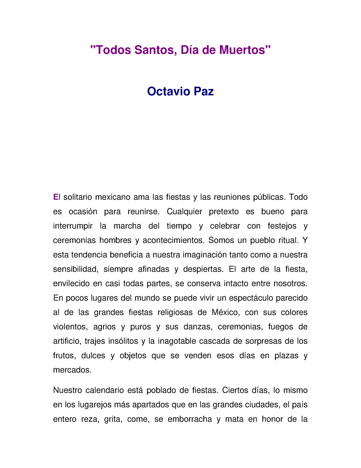 Top 49+ imagen todos santos dia de muertos octavio paz Thptletrongtan