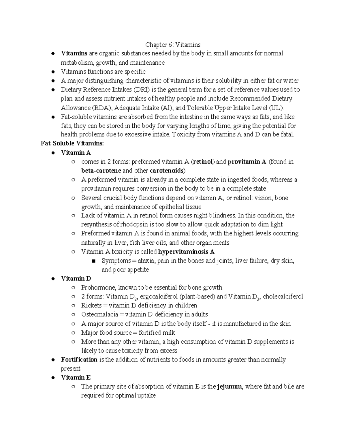 Chapter 6 Vitamins Nutrition Chapter 6 Vitamins Vitamins are organic substances needed by