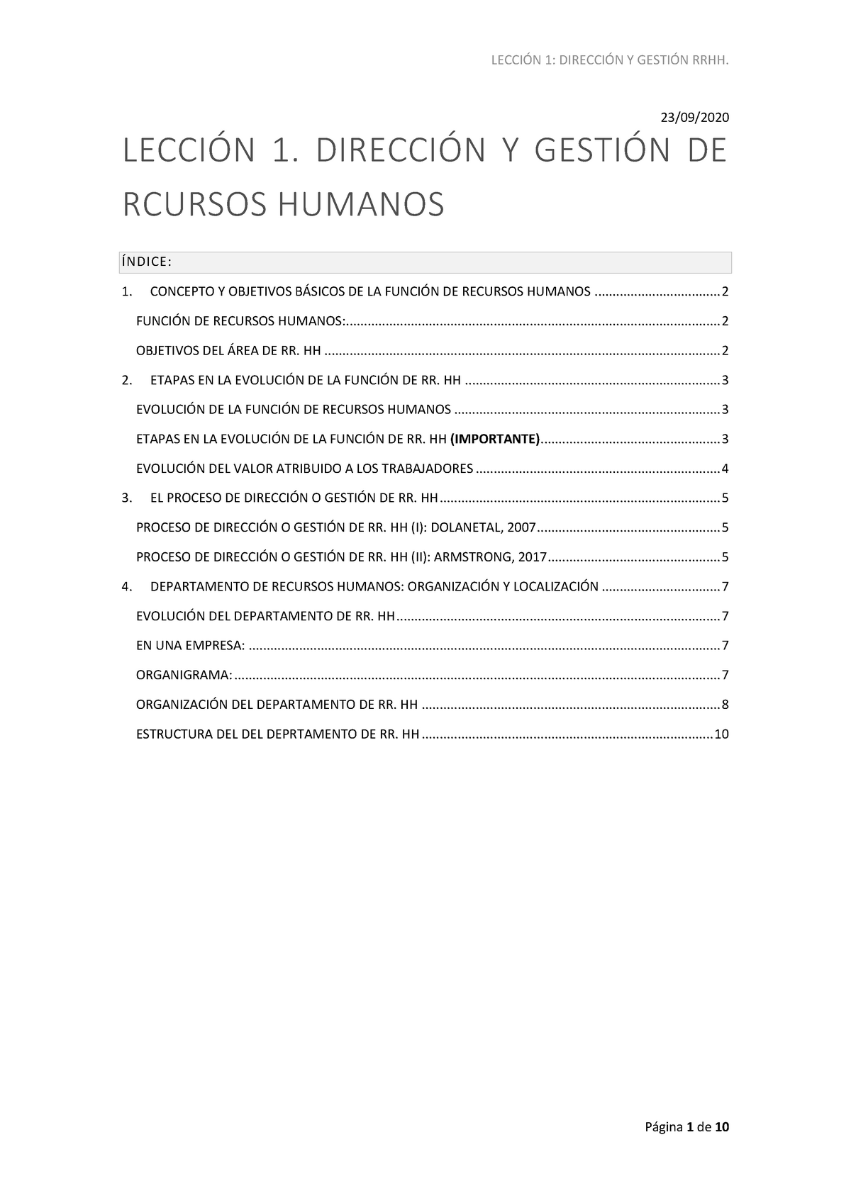 DirecciÓn Y GestiÓn De Rcursos Humanos LecciÓn 1 DirecciÓn Y GestiÓn De Rcursos Humanos 23 7785