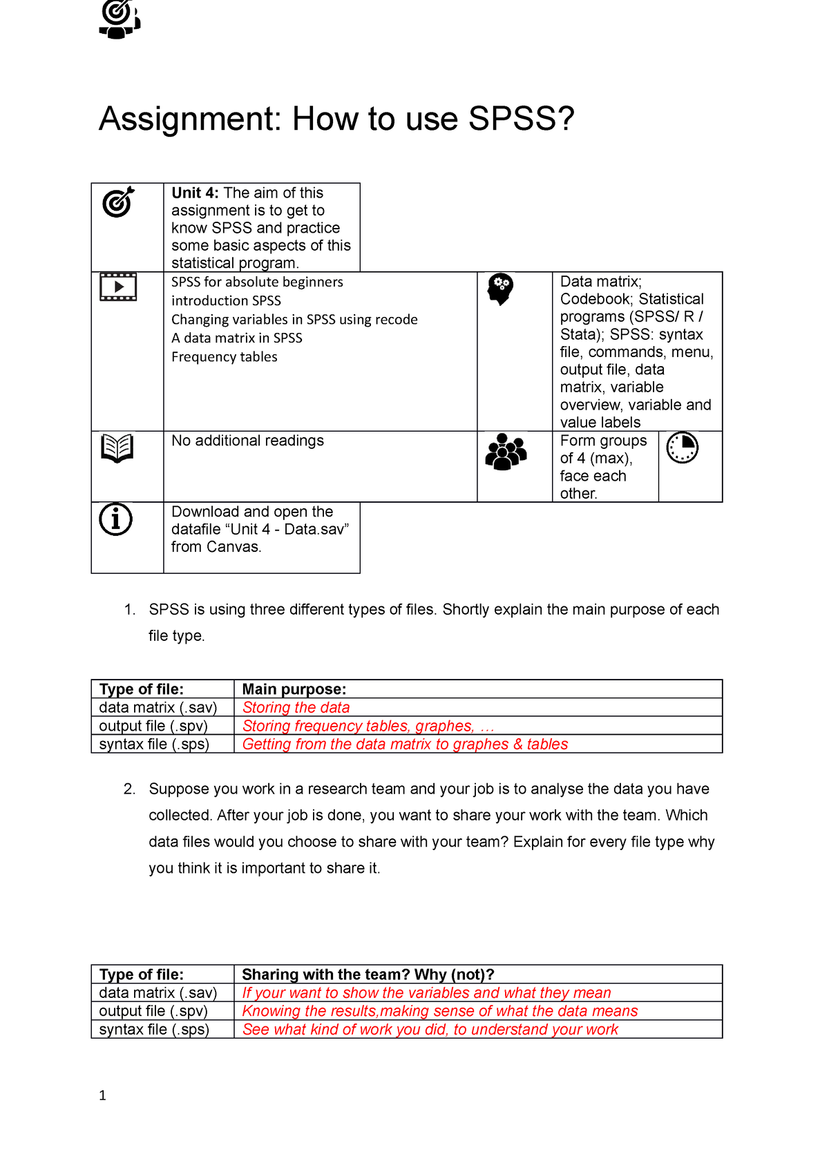 assignment answers