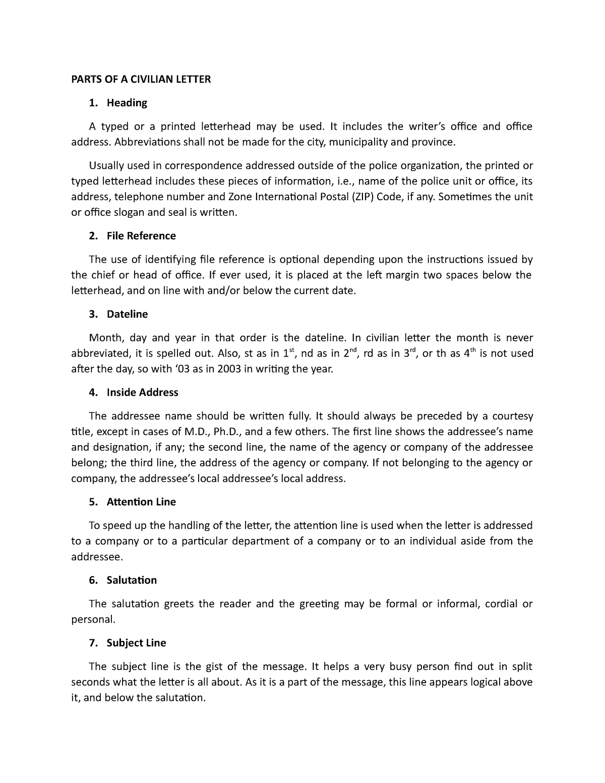 Types And Forms Of Civillian Letter PARTS OF A CIVILIAN LETTER   Thumb 1200 1553 