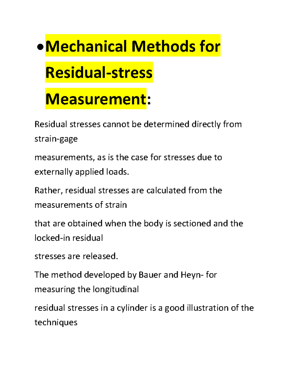 Mechanical Methods For Residual - Mechanical Methods For Residual ...