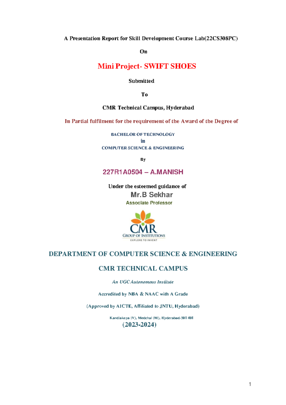 Batch NO 3 - SDC - IT IS GOOD - A Presentation Report for Skill ...