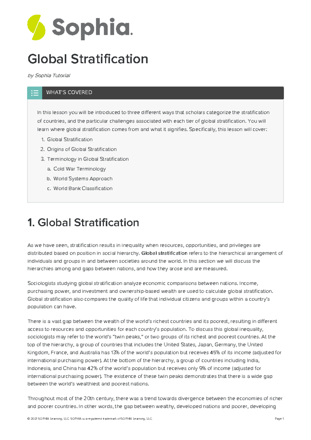 Global-stratification - Global Stratification By Sophia Tutorial ú In ...