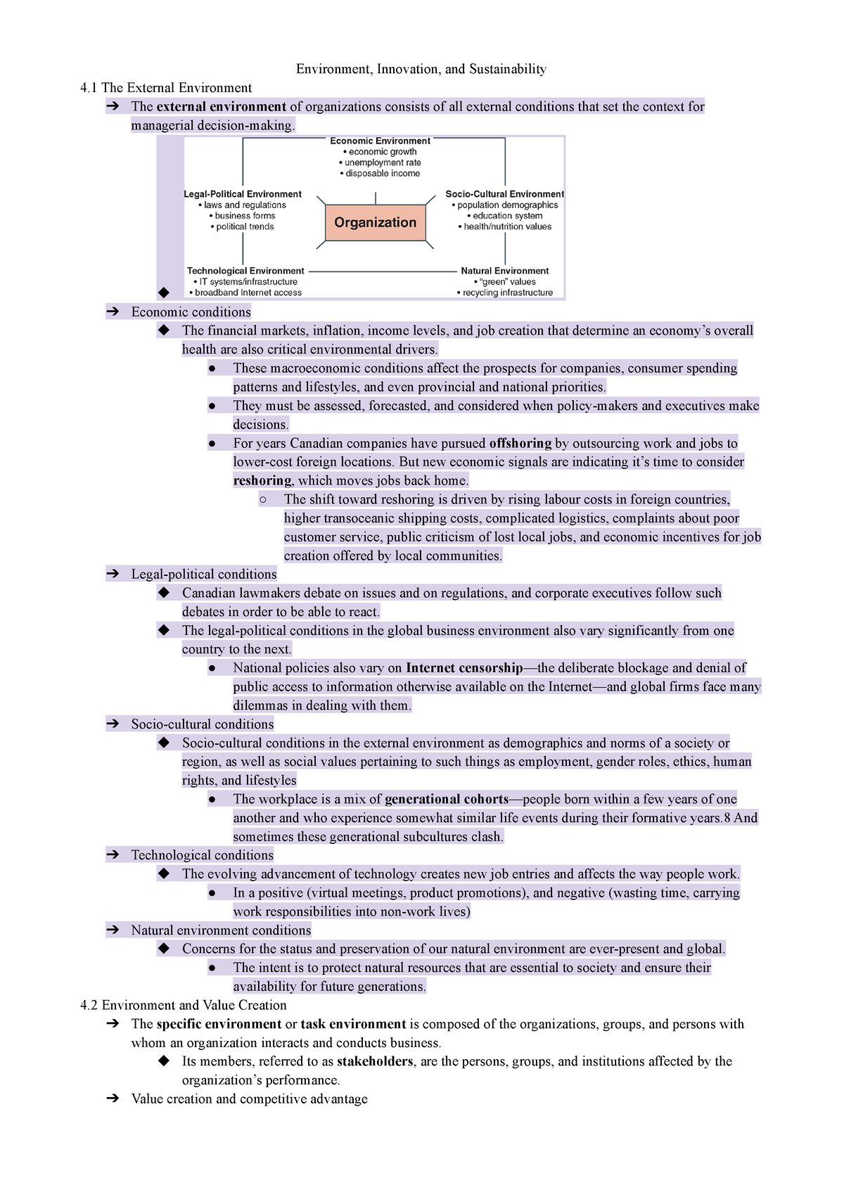 Chapter 4 - Environment, Innovation, And Sustainability 4 The External ...