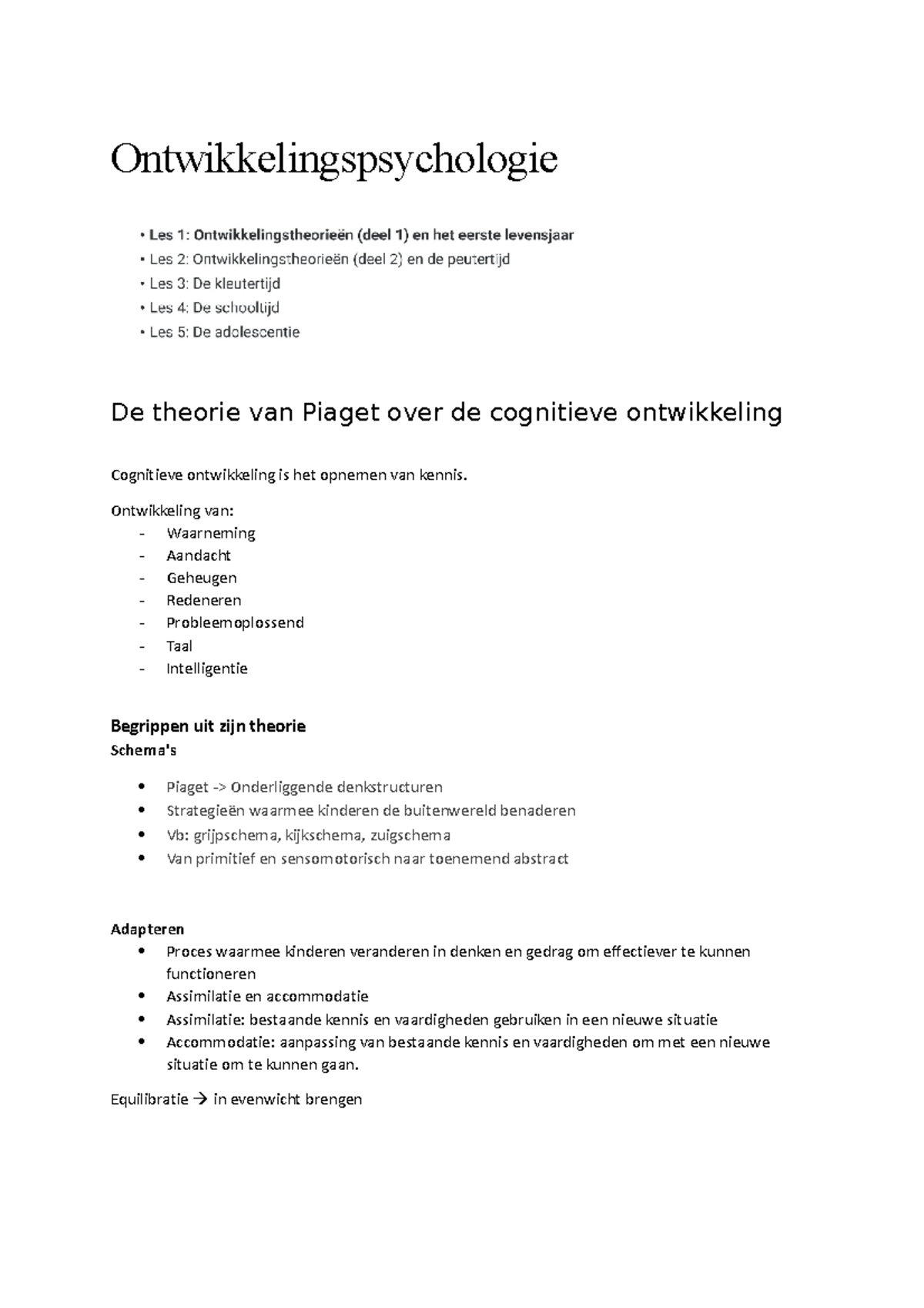 Ontwikkelings Psychologie Ontwikkelingspsychologie De Theorie Van