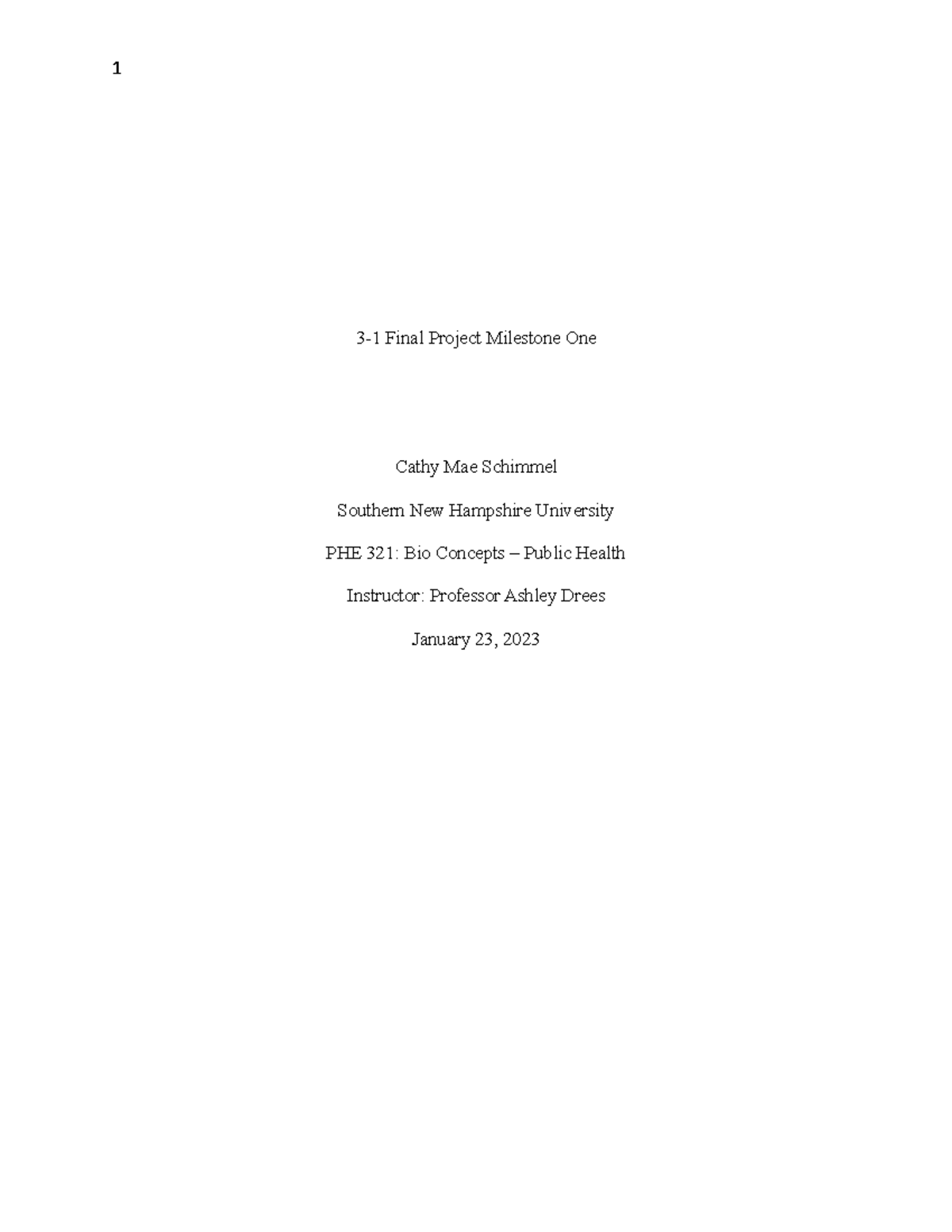 3-1 Final Project Milestone One - This topic is super close to my heart ...