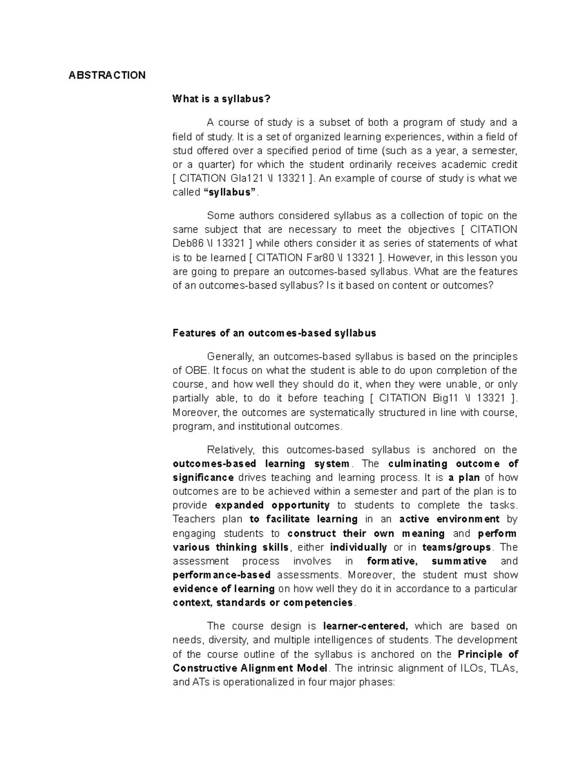 Lesson 2 Abstraction - Hahaha - ABSTRACTION What is a syllabus? A ...