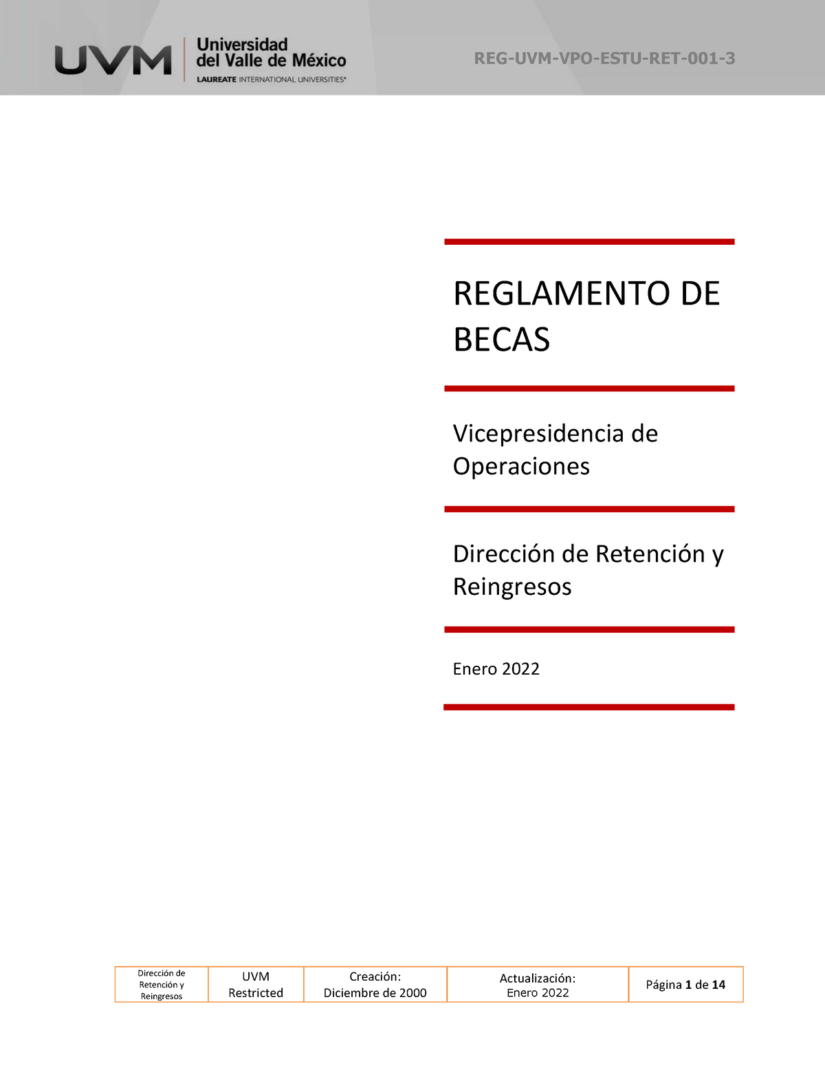 Reglamento De Becas - Dirección De Retención Y Reingresos UVM ...