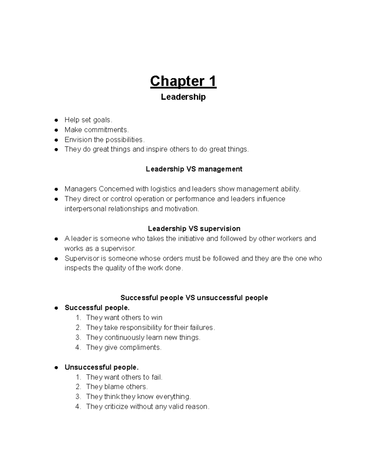 Leadership Slides notes - Chapter 1 Leadership Help set goals. Make ...