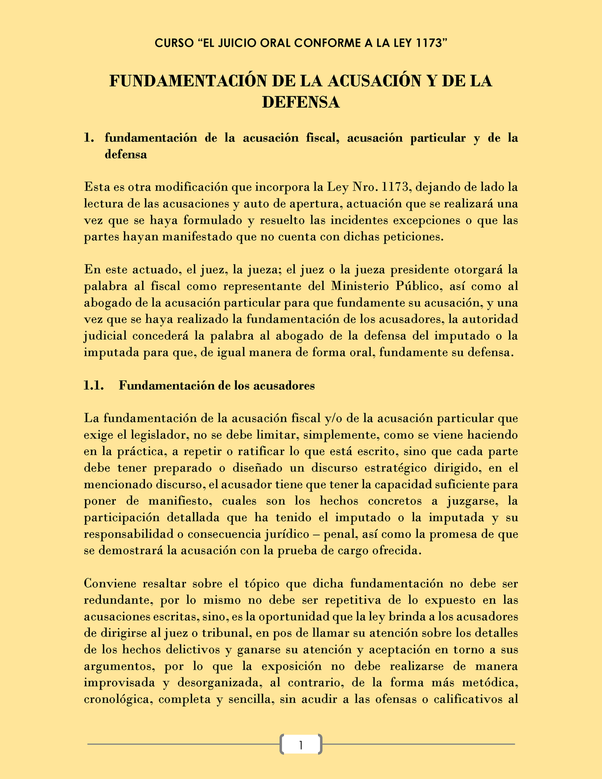 Alegados De Apertura De Juicio Oral Fundamentacin De La Acusacin