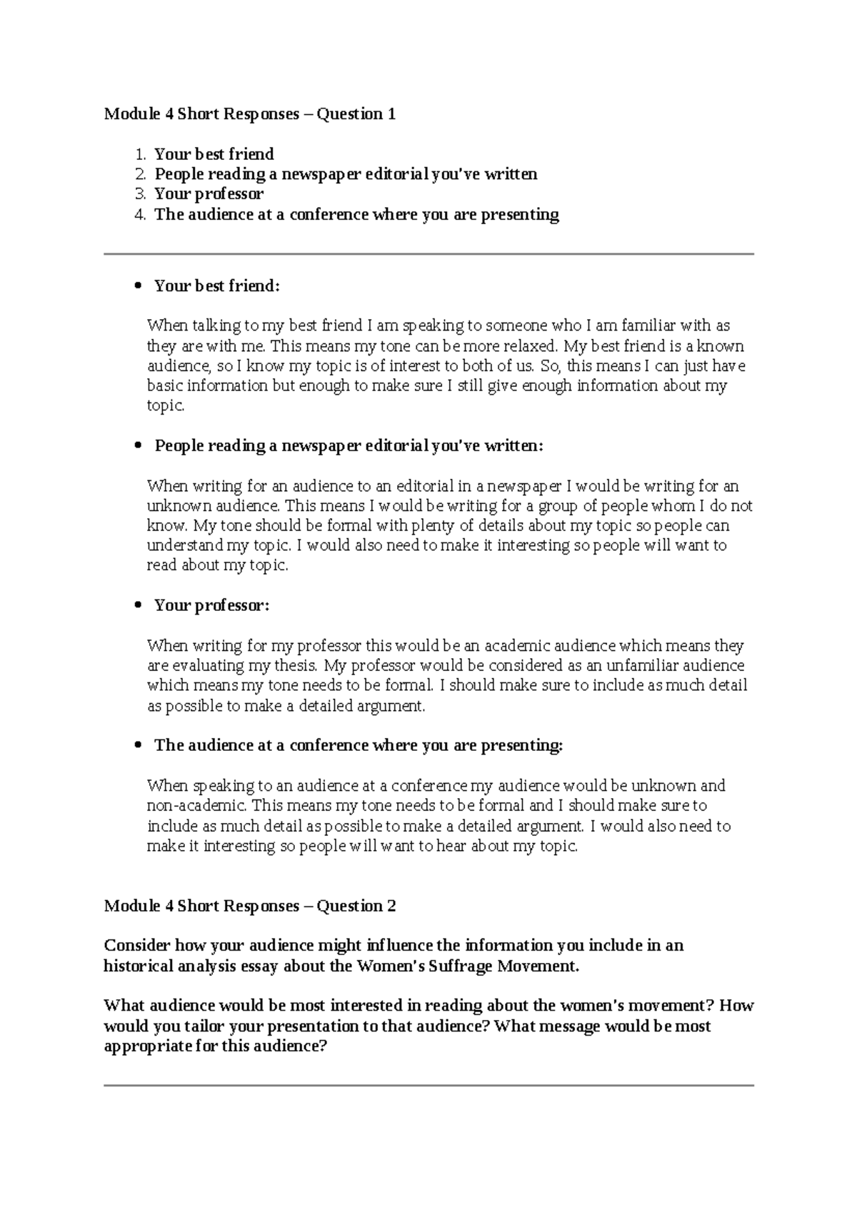 HIS 200 Applied History SR-Mod-4 - Module 4 Short Responses – Question ...