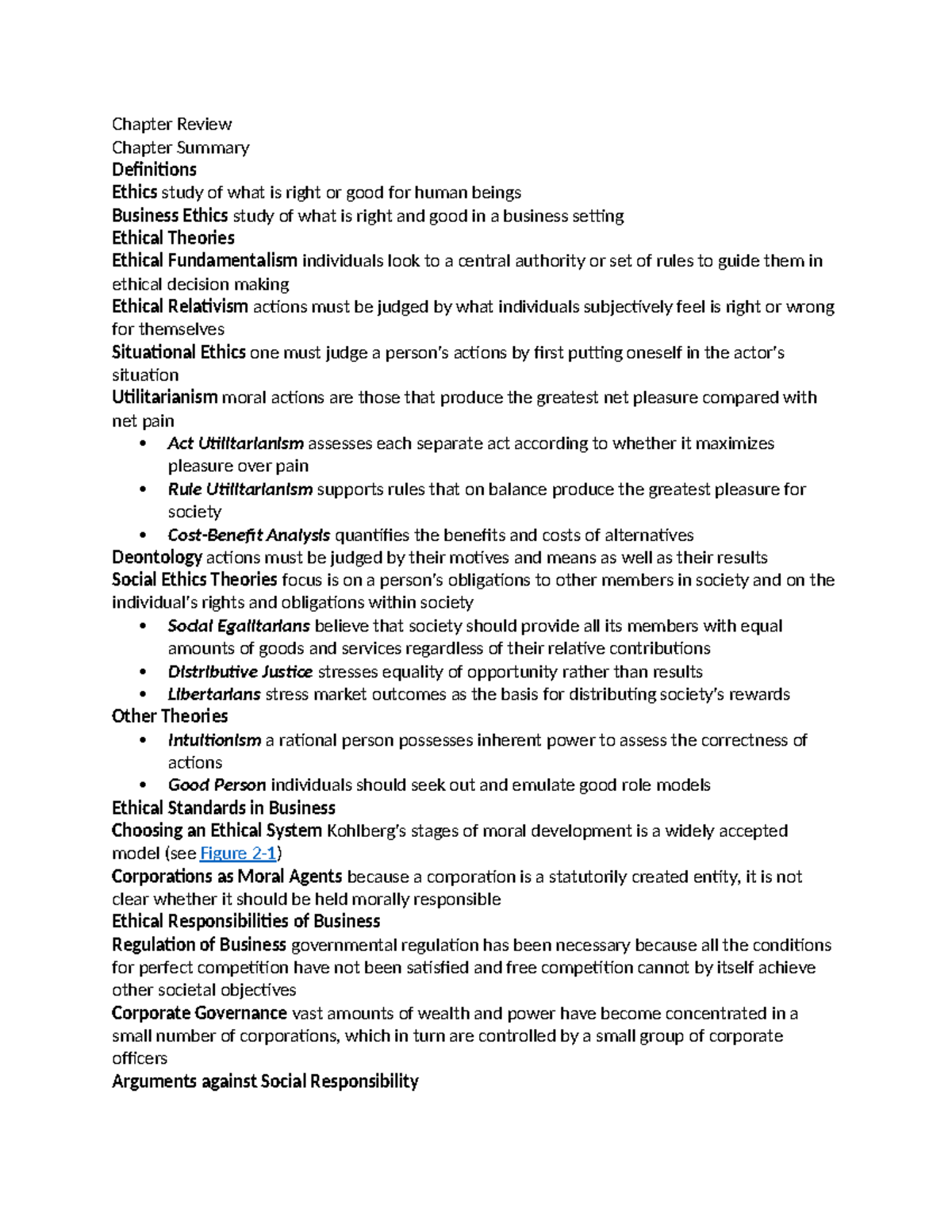 Ch 2 Summary - notes - Chapter Review Chapter Summary Definitions ...