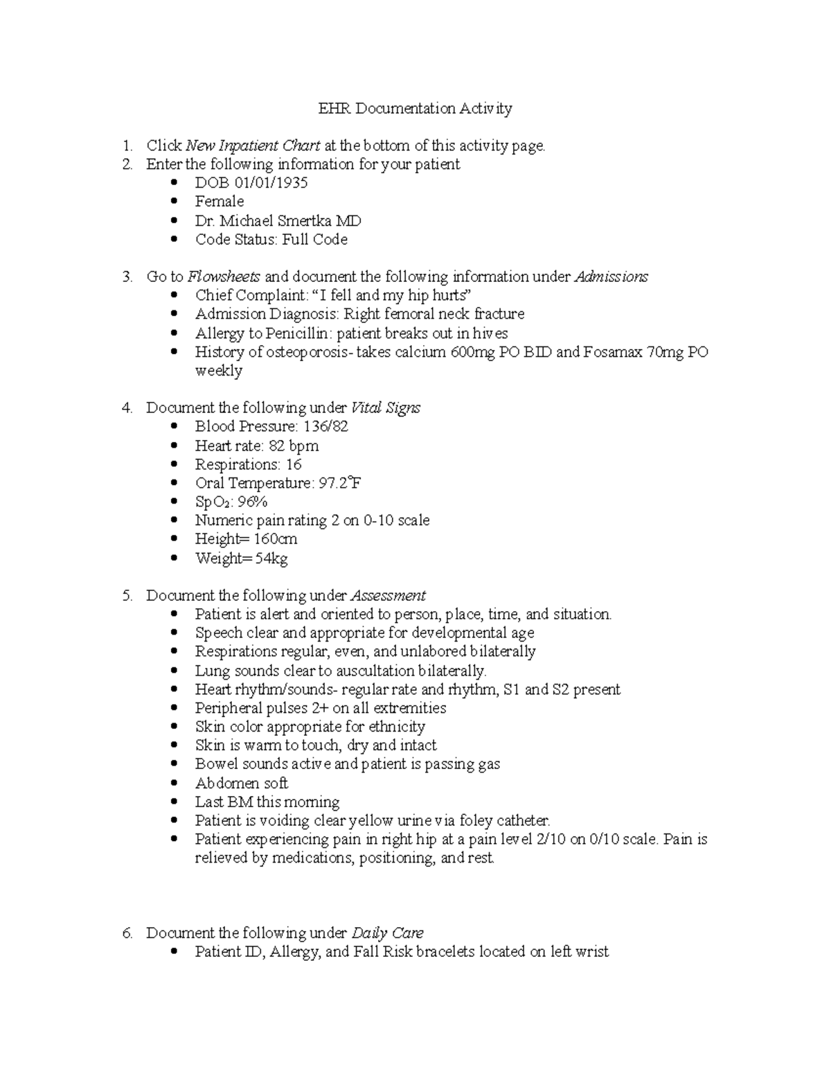EHR Documentation Activity (1)(1) - EHR Documentation Activity Click ...