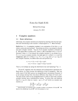 Homework 11 - 11th problem set from Math 185 - Math 185 Homework If you ...