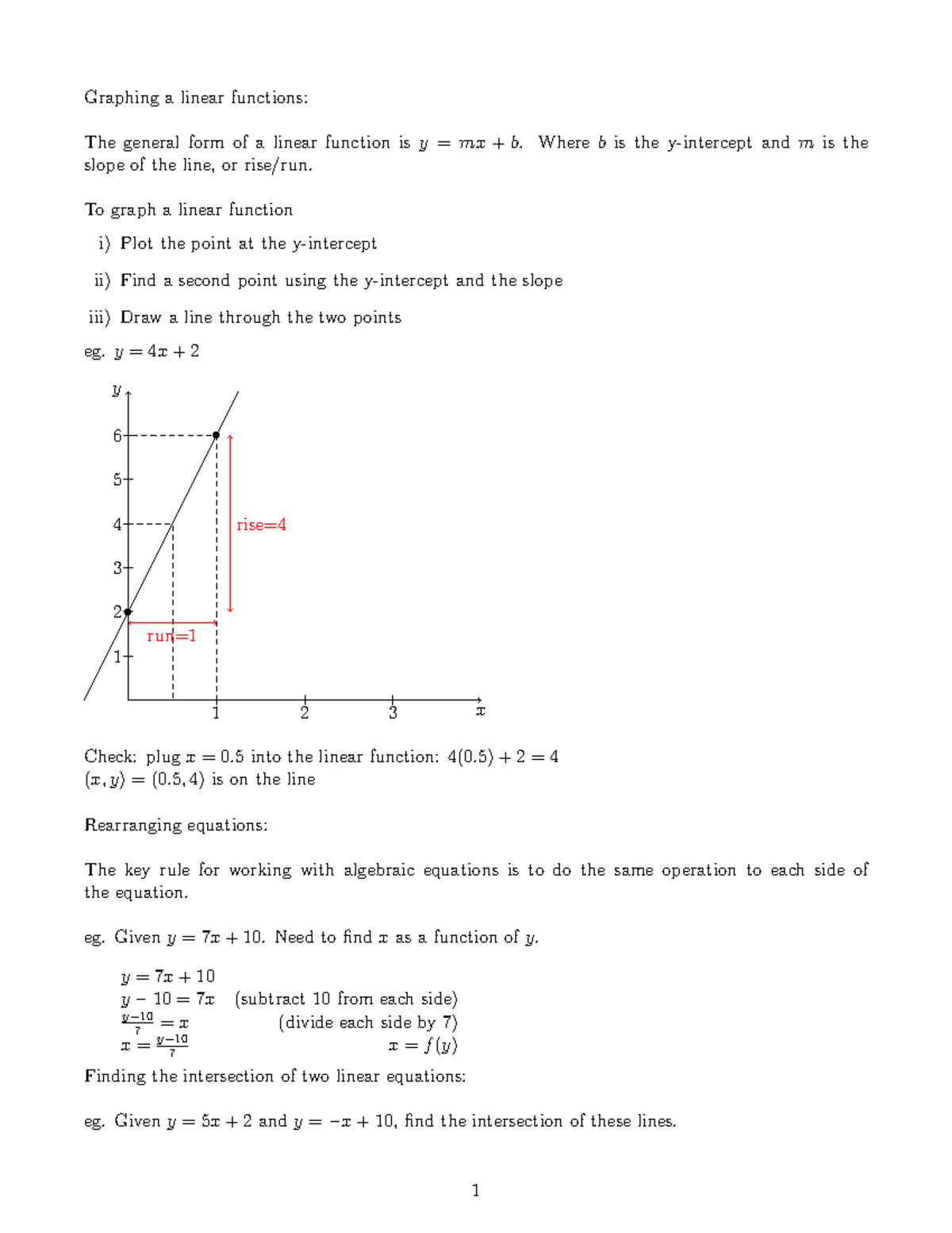 Chapter 2 Graphing - How to graph linear functions - Graphing a linear ...