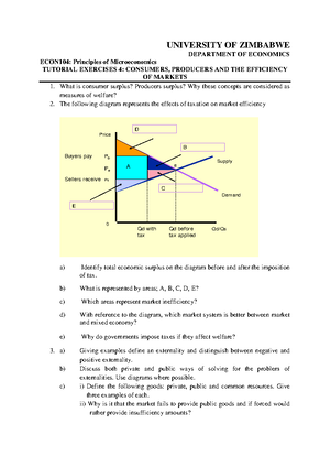 ECD101- Tutorial Questions for Units 1 - 3 - ECD101: PRINCIPLES OF ...