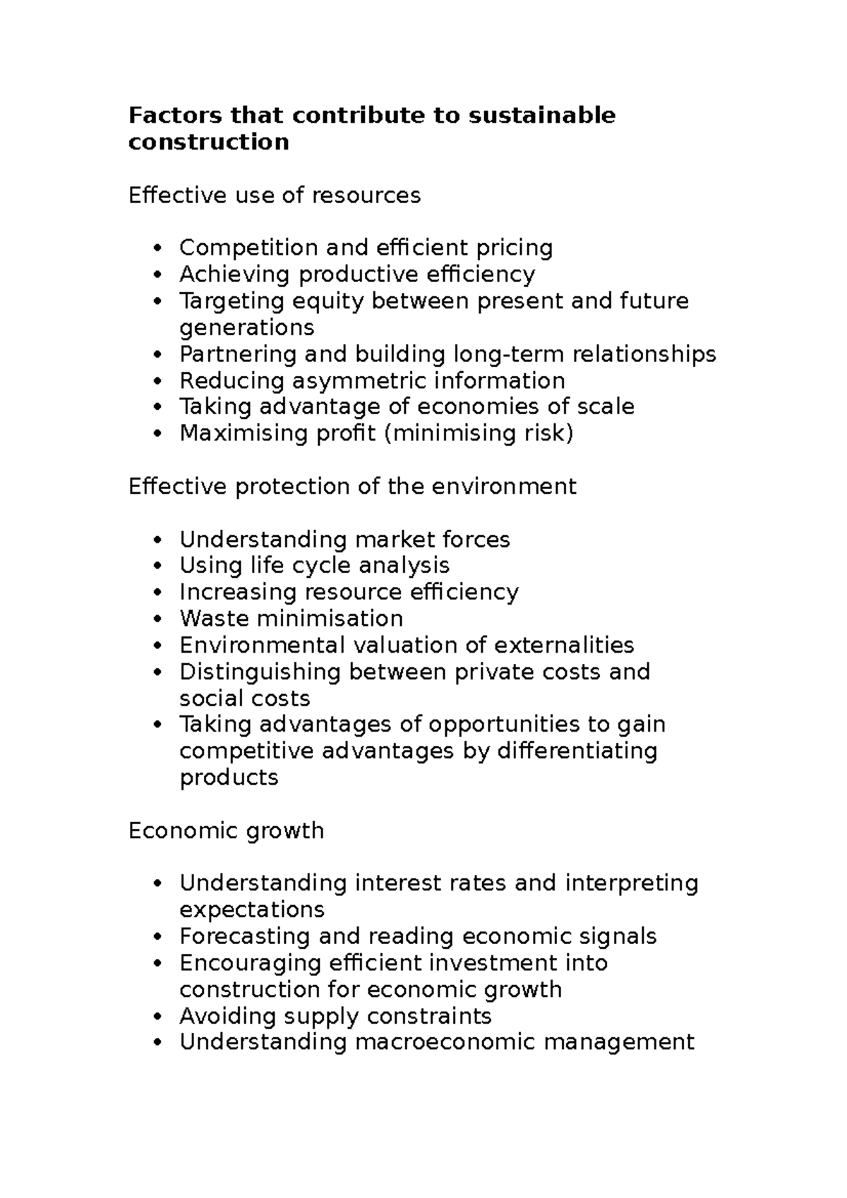 Factors that contribute to sustainable construction - Factors that ...
