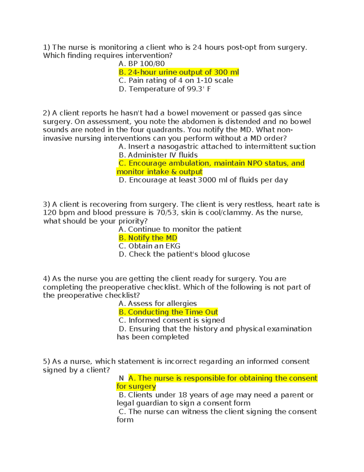 Exam 2 Remediation e - The nurse is monitoring a client who is 24 hours ...