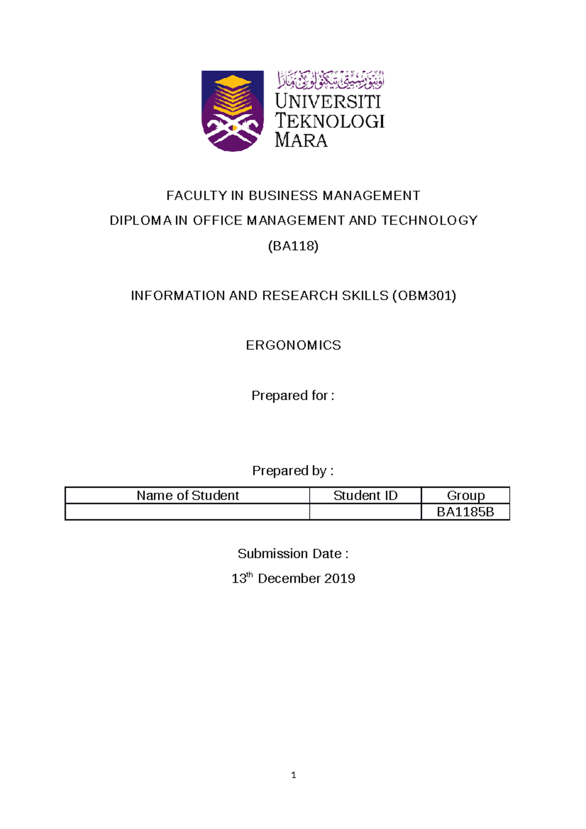 Research assignment ltest.docx - Document Processing - UiTM - Studocu