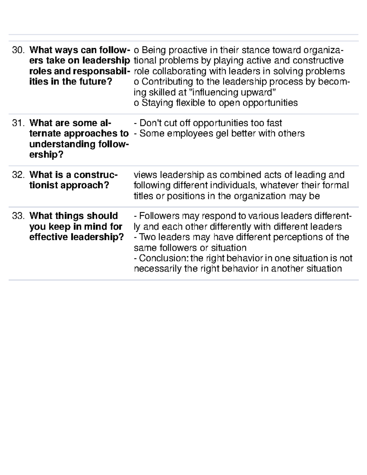 Leadership Chapter 1 Quiz - Part 5 - What ways can follow- ers take on ...