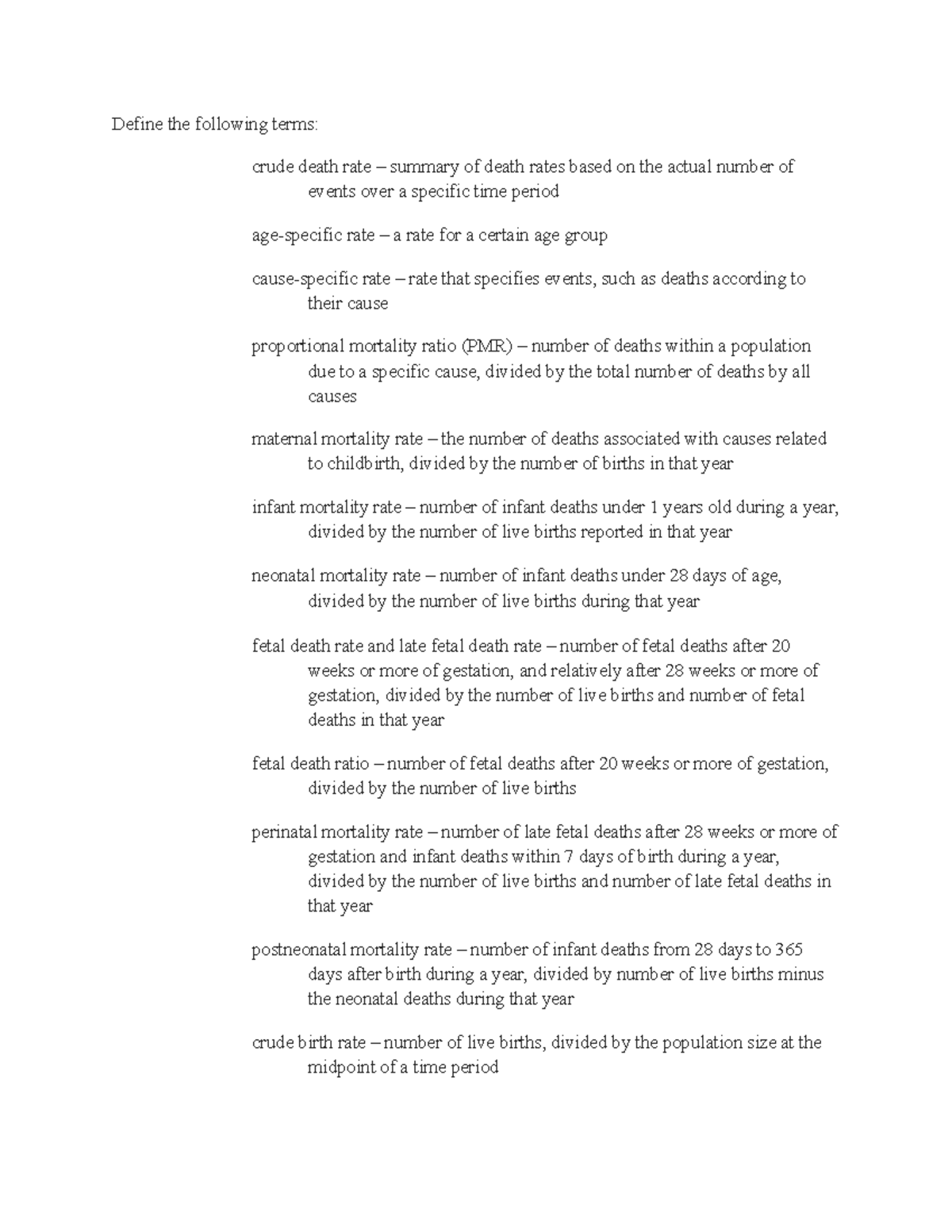 CHLH 274 HW 2 CHLH 274 HW 2 Define The Following Terms Crude