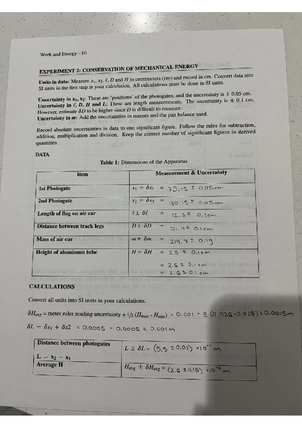 Physics Work and Energy Lab Physics 1201 Studocu