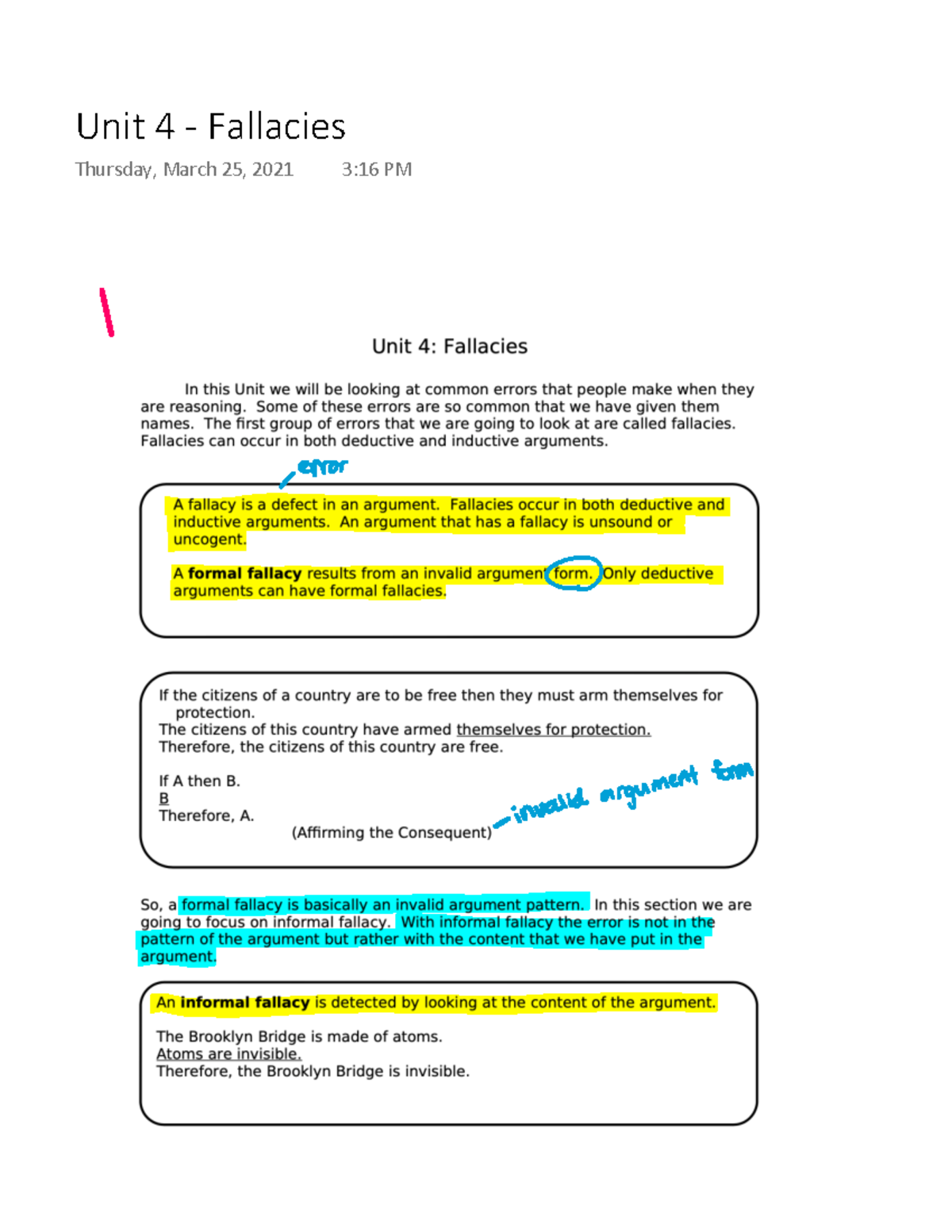 Unit 4 - Fallacies - Dr. Carrie Klatt - Phil201 - Unit 4 - Fallacies ...
