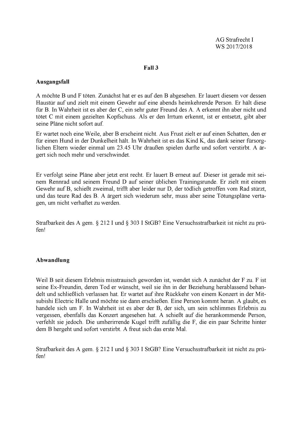 hausarbeit strafrecht at ws 2018 19 lösung fahrrad