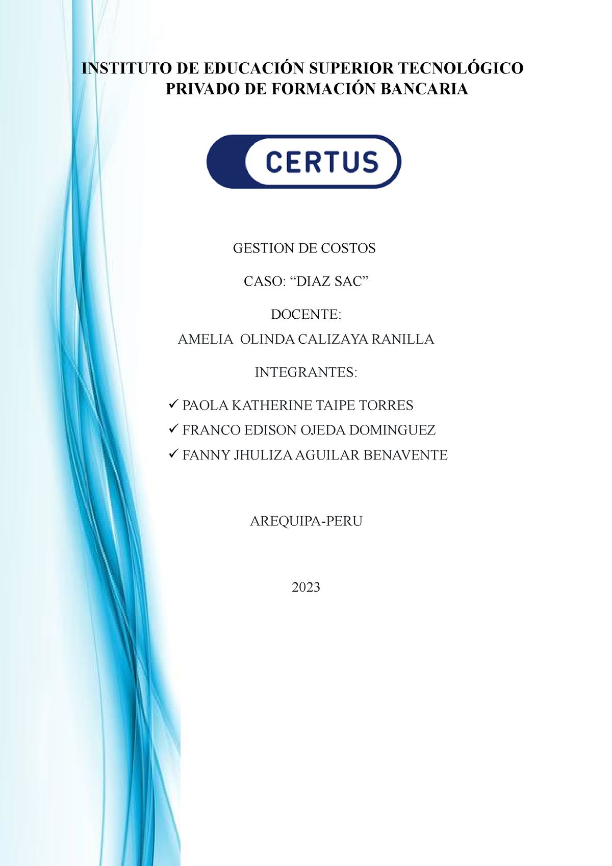 AA2 Informe - Aa2 - INSTITUTO DE EDUCACIÓN SUPERIOR TECNOLÓGICO PRIVADO ...