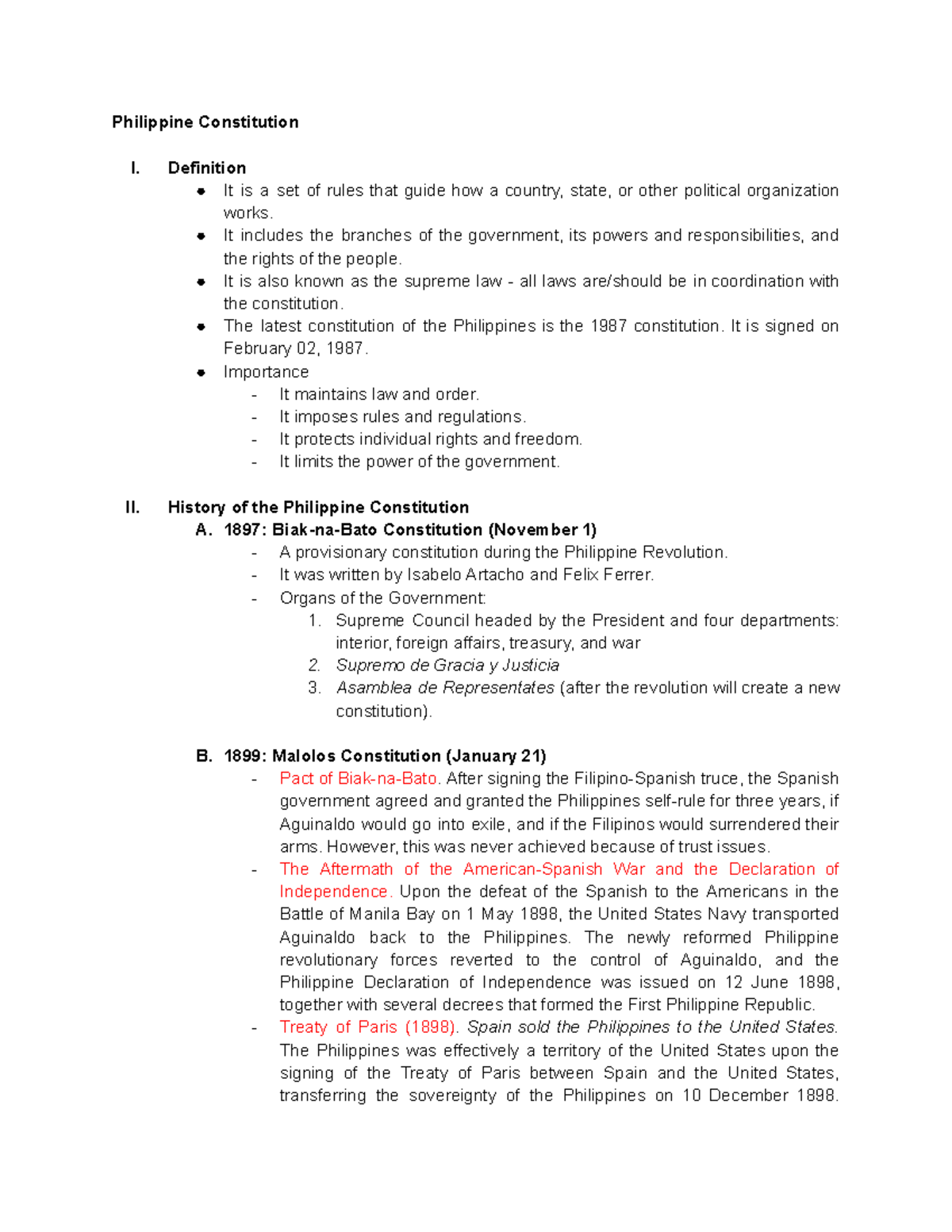 History of the Philippine Constitution - Philippine Constitution I ...