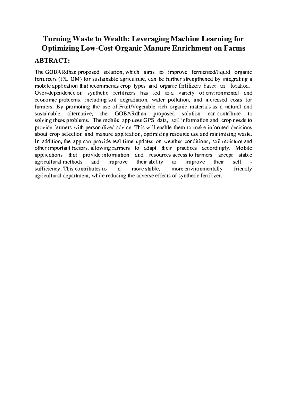 Abstract 1 - NOTES - Turning Waste to Wealth: Leveraging Machine ...