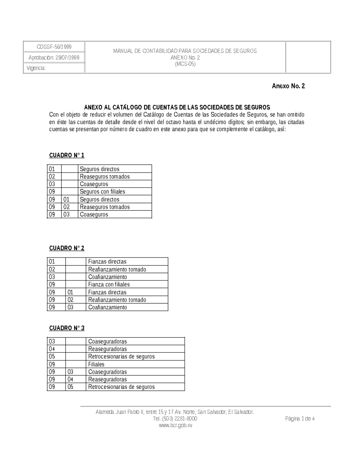 MCS-05 - SSS - Anexo No. 2 ANEXO AL CATÁLOGO DE CUENTAS DE LAS ...