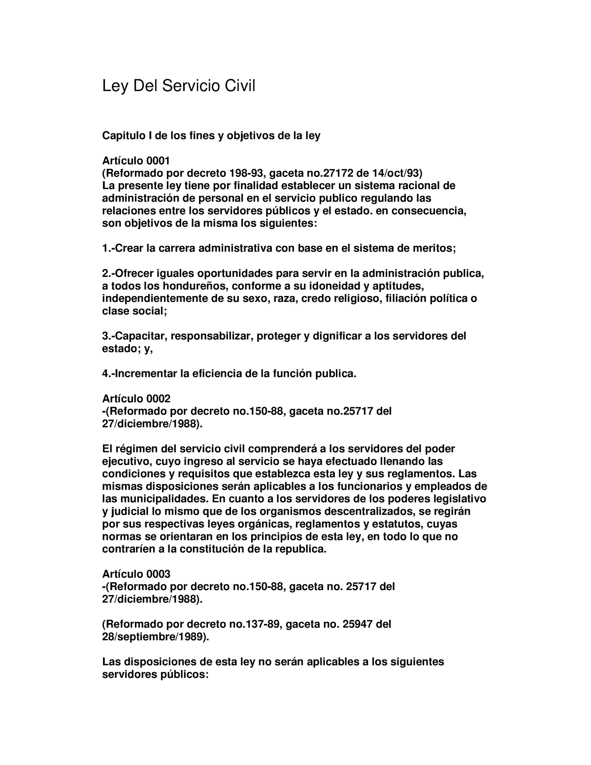 LC 6 - Ley De Servicio Civil - Ley Del Servicio Civil Capitulo I De Los ...