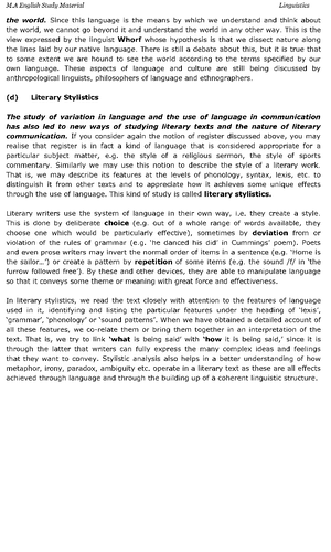 MA English page 10 - M A English Language and Literature - Studocu