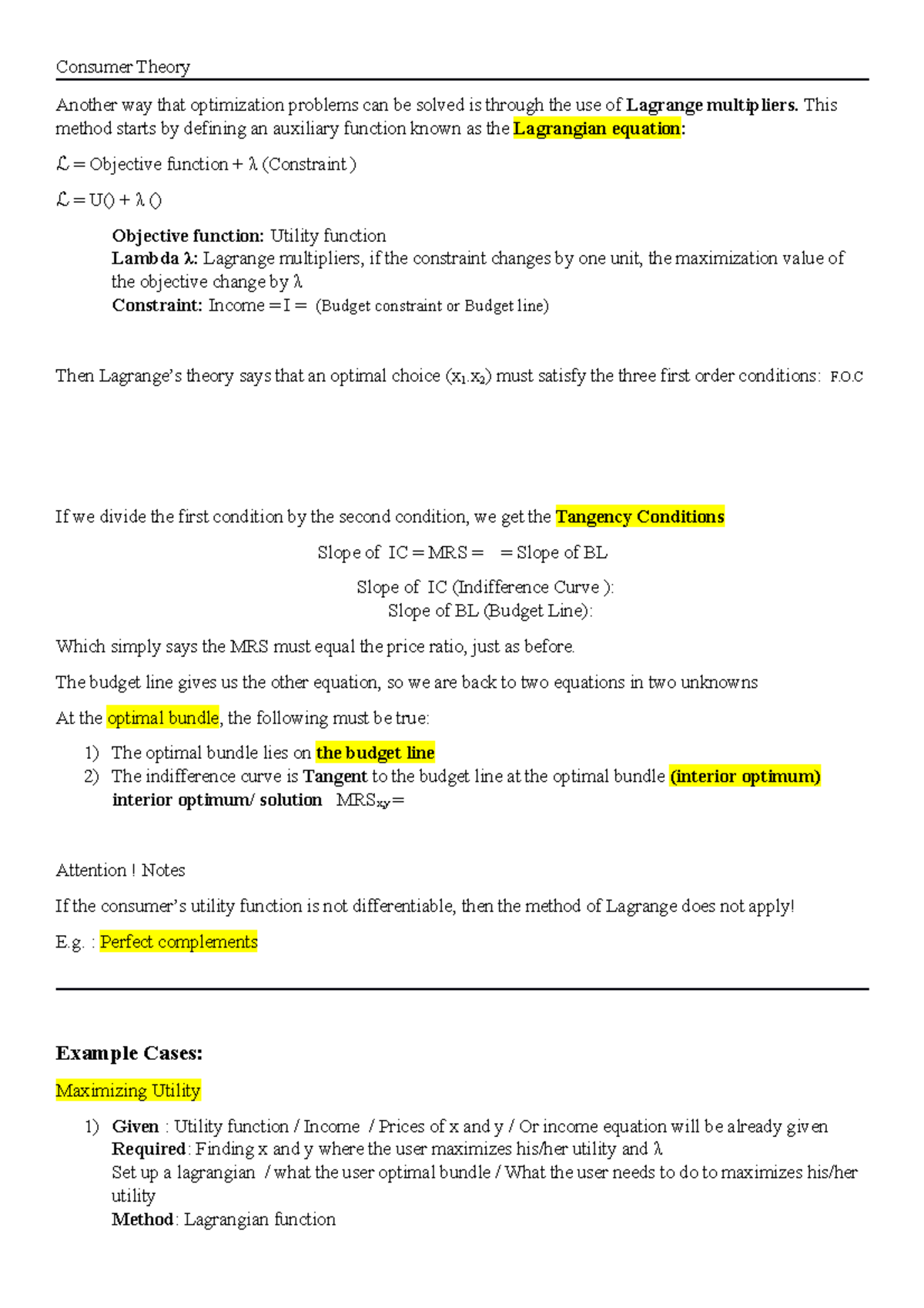 Consumer Theory - Microeconomics - Summary of concepts with examples ...