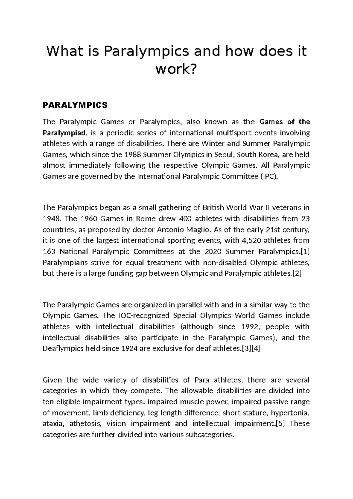 What is Paralympics and how does it work What is Paralympics and how