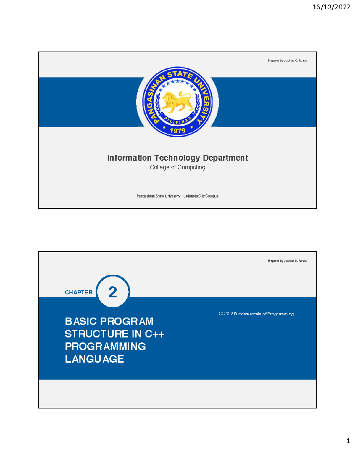 CC 102 Chapter 2 - this is coding lectures - Information Technology ...