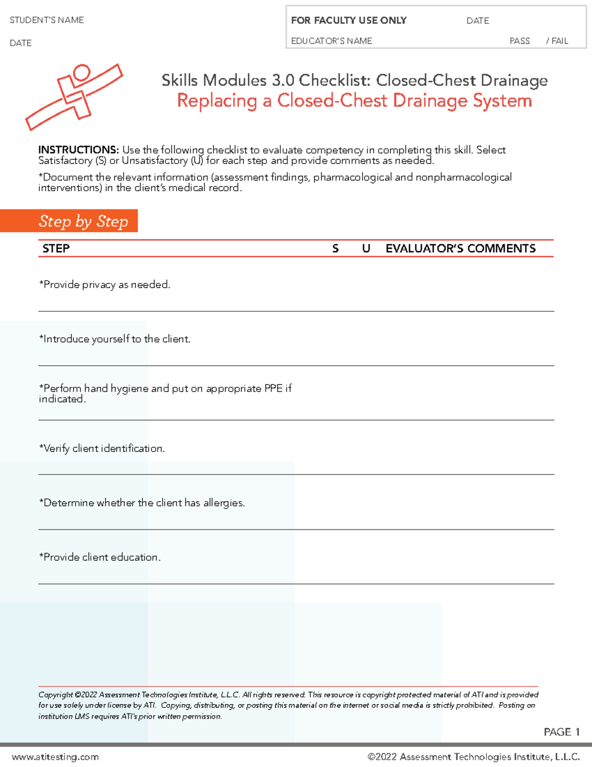 Nursing Skill Check: Replacing a Closed Chest Drainage 