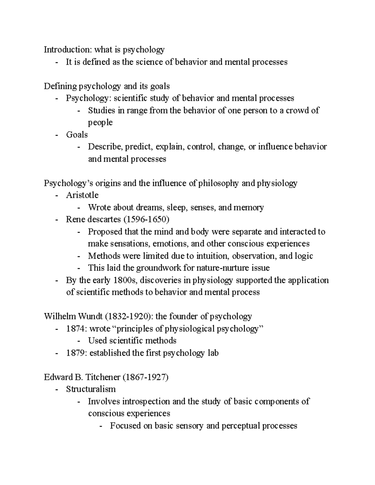 Chapter 1 - Introduction: What Is Psychology - It Is Defined As The ...